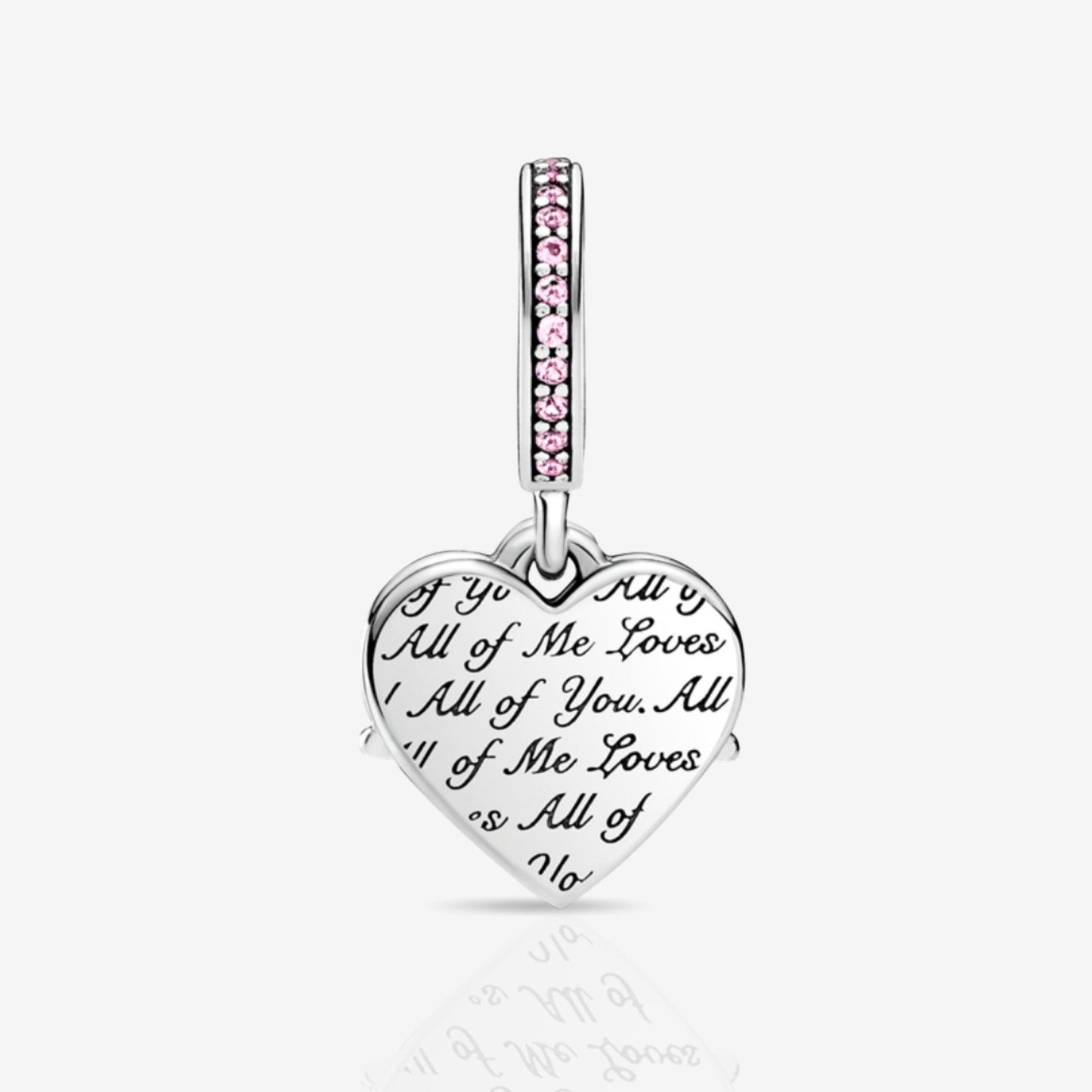 Pink Mum Love Heart Dangle Charm