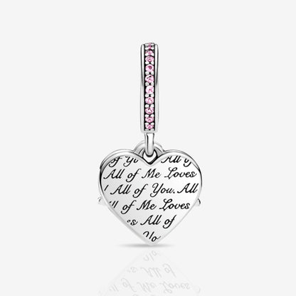 Pink Mum Love Heart Dangle Charm