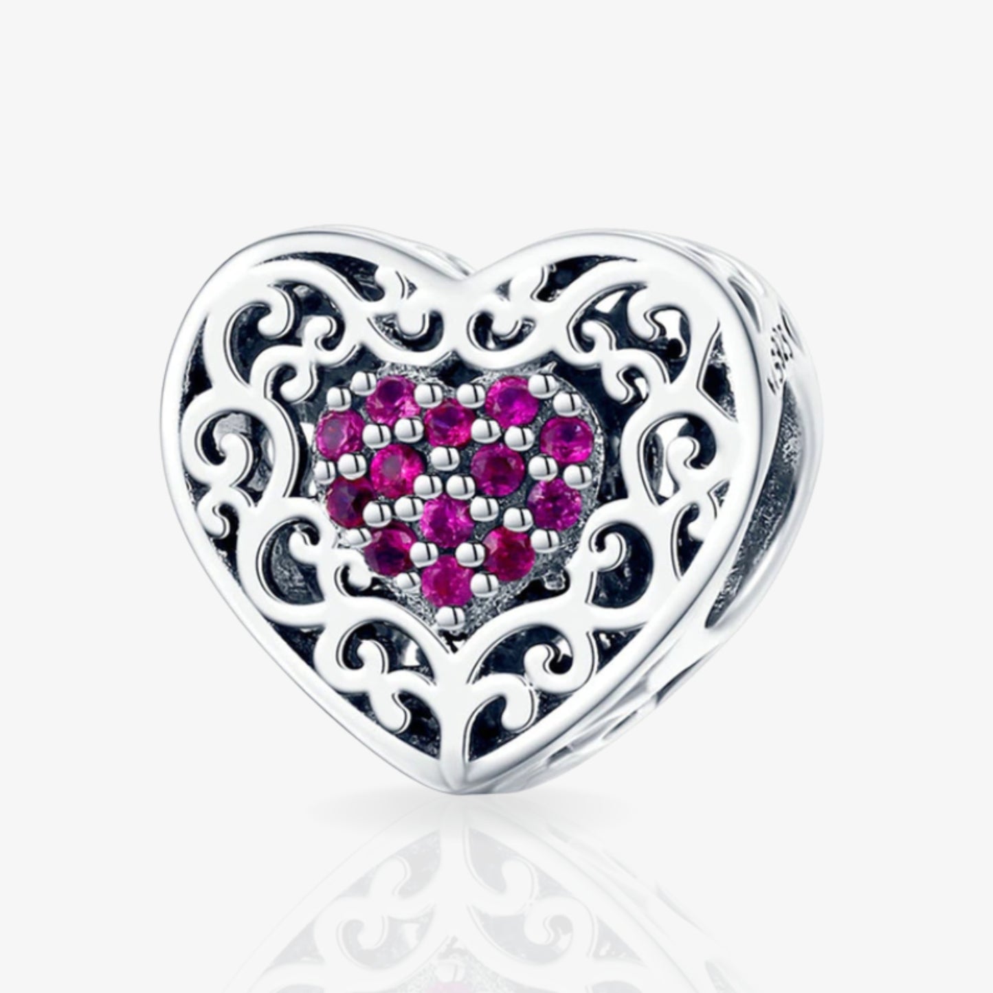 Retro Love Heart Charm