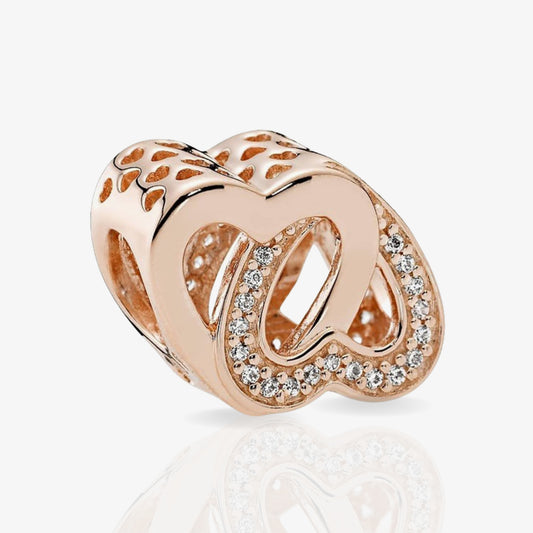 Rose Gold Interlinked Heart Charm