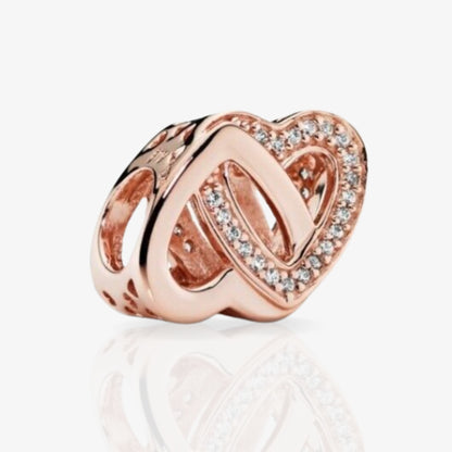Rose Gold Interlinked Heart Charm