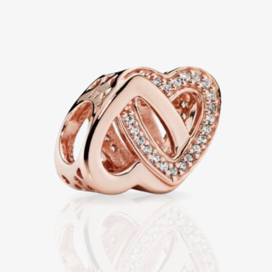 Rose Gold Interlinked Heart Charm