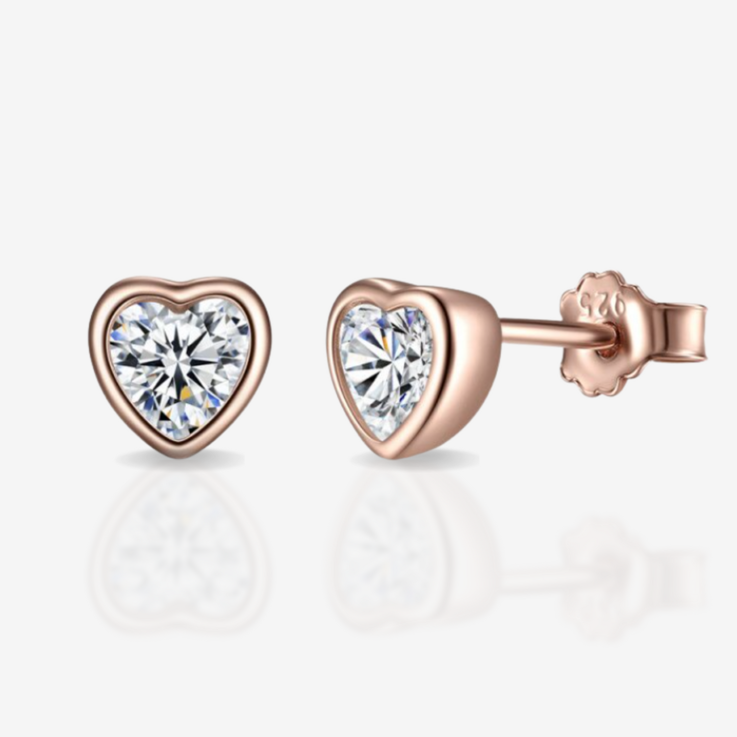 Rose Gold Mini Heart Earrings.