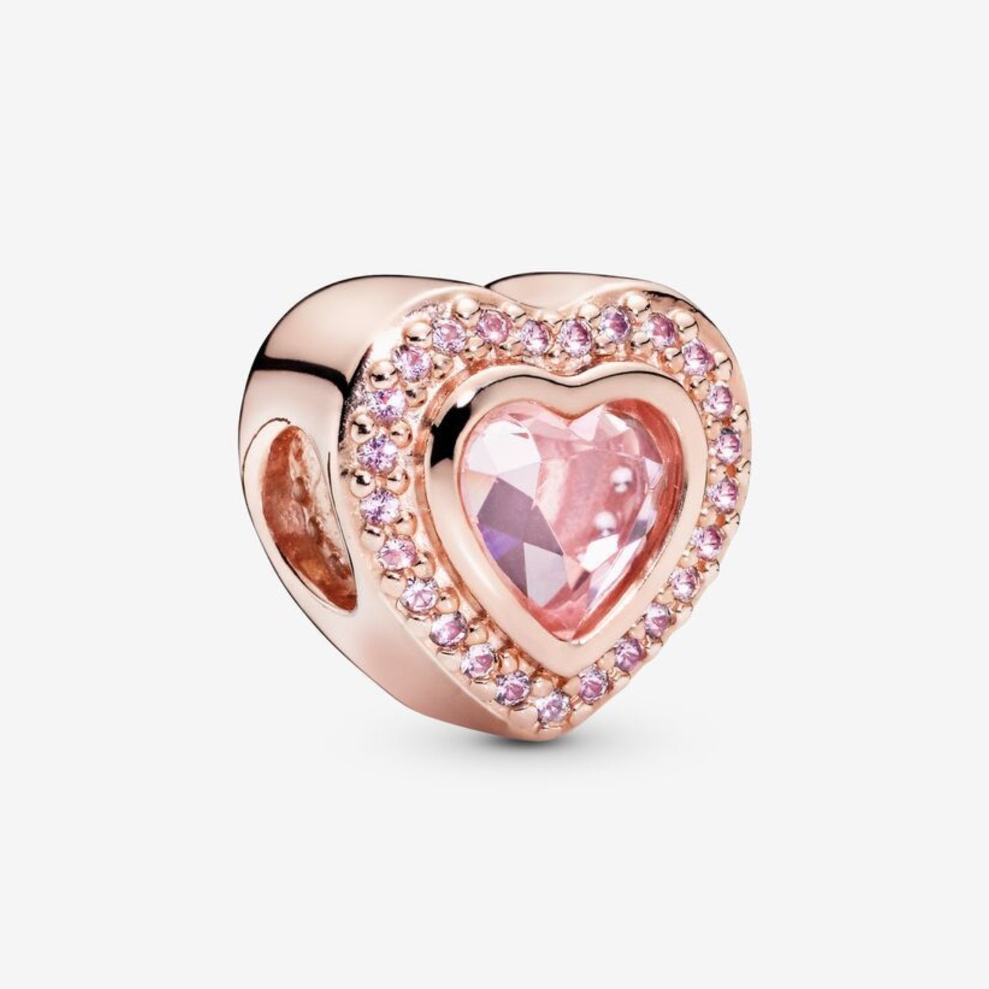 Rose Gold Sparkle Heart Charm