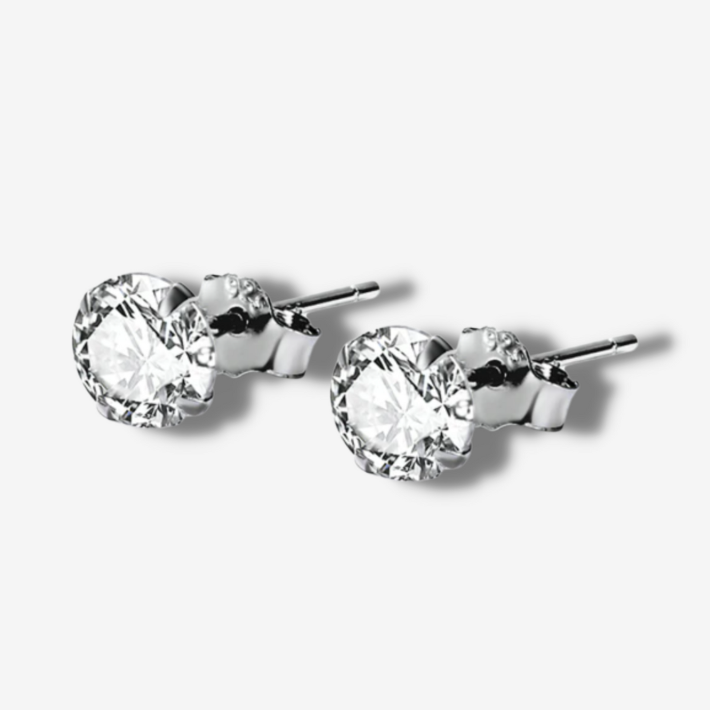 Round Cubic Zirconia Stud Earrings.