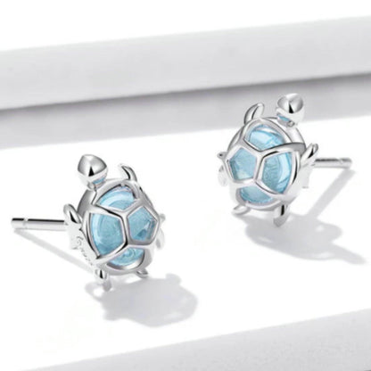 Sea Turtle Sterling Silver Stud Earrings