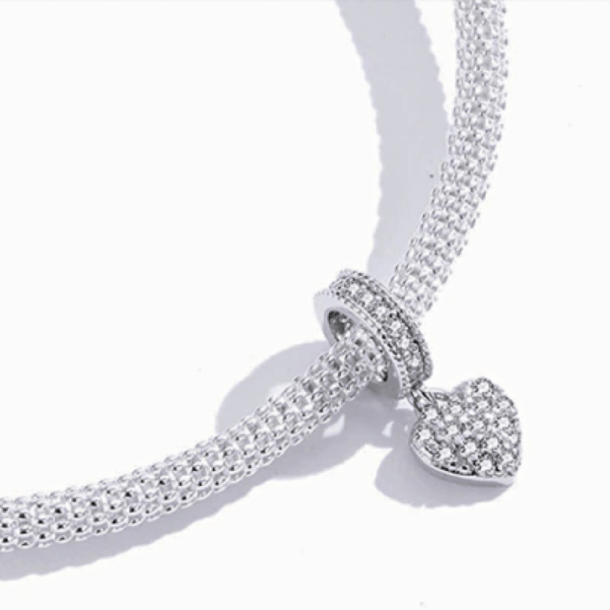 Sparkle Love Heart Dangle Charm.