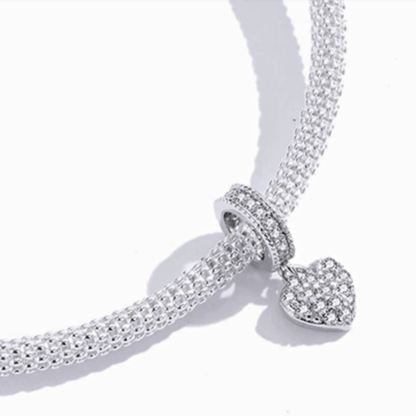 Sparkle Love Heart Dangle Charm.