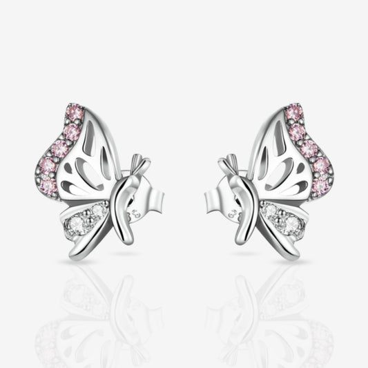 Sterling Silver Butterfly Stud Earrings