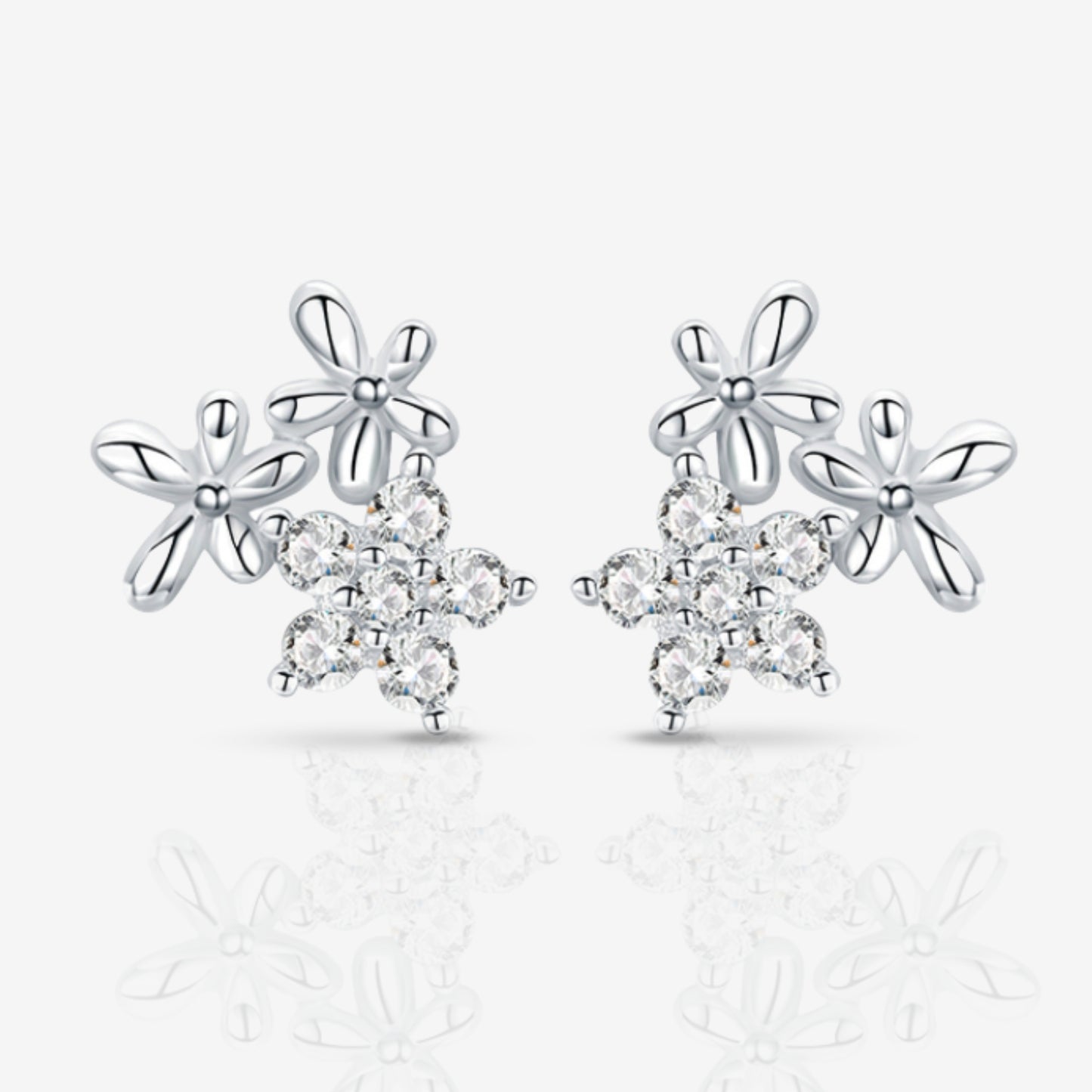 Sterling Silver Flower Stud Earrings