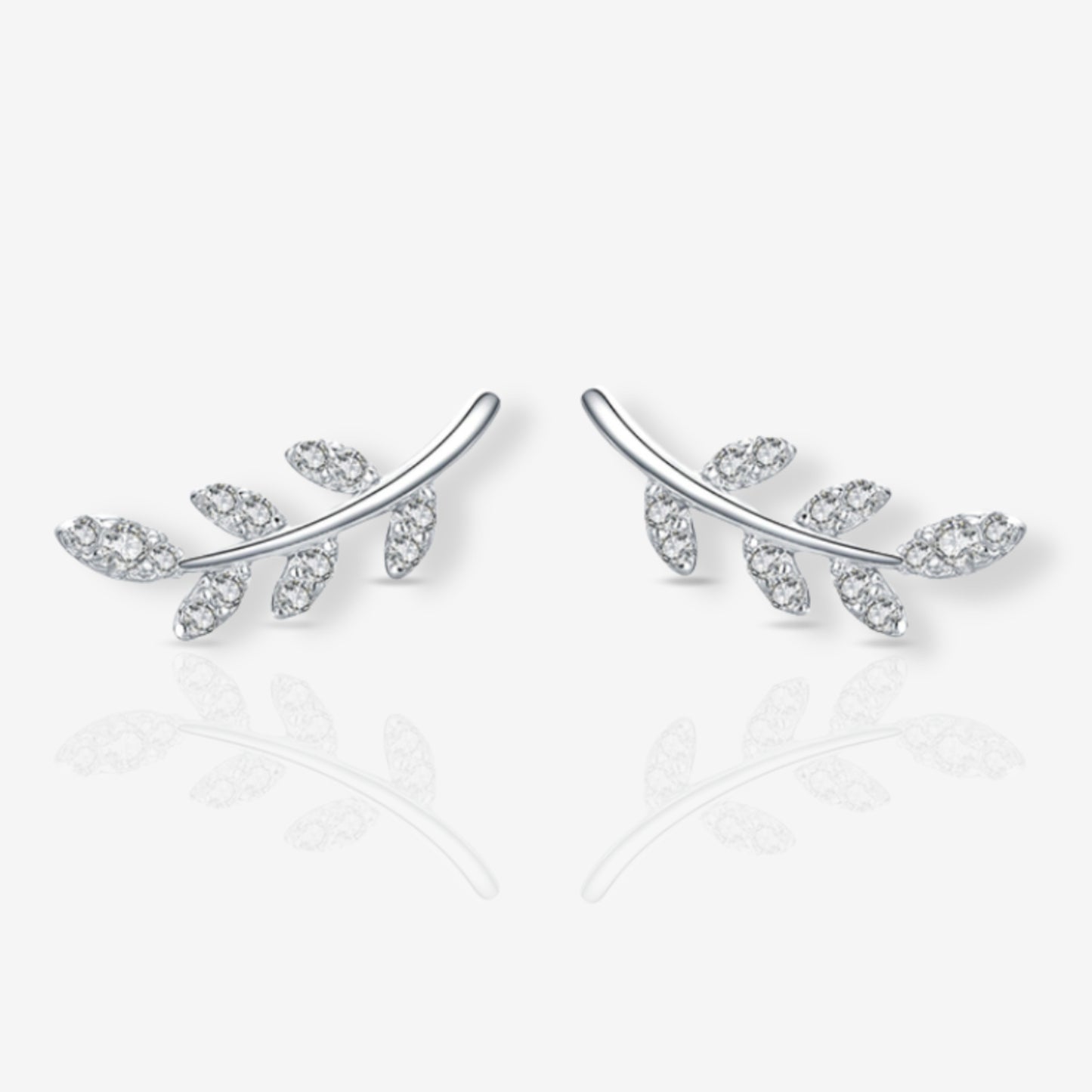 Sterling Silver Leaf Stud Earrings