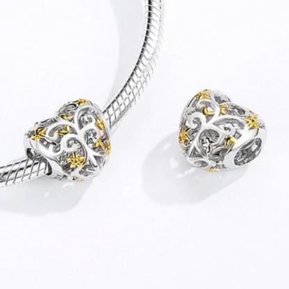 Tree of Love Heart Shaped Charm.