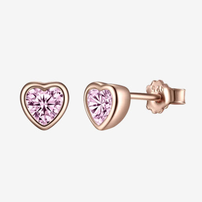 Rose Gold Mini Heart Earrings